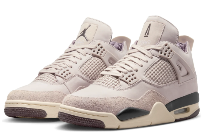 A Ma Maniére x Women's Air Jordan 4 'Fossil Stone' Sneakers