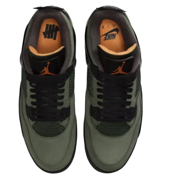 Undefeated x Air Jordan 4 'Deep Green' 2025 Sneakers