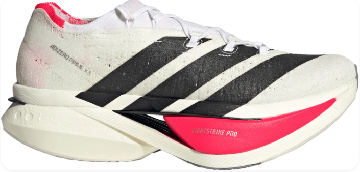 adidas Adizero Prime X3 Strung Running Shoes - Cloud White / Lucid Red